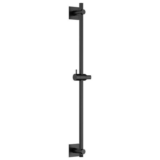 Flova Slide Rail With Integral Wall Outlet – Square Plate – Matt Black - MB-LVSSWO-SQ - Envy Bathrooms Ltd