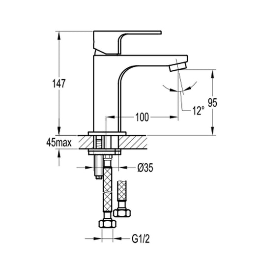 Flova Smart 147mm Single Lever Basin Mixer Tap – Matt Black - MB-SMSBAS - Envy Bathrooms Ltd