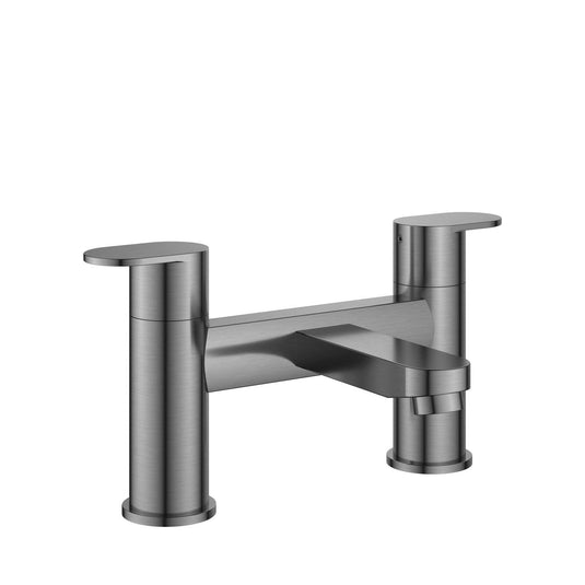 Flova Smart 2-Hole Deck Mounted Bath Filler Tap – Gun Metal - GM-SMBF - Envy Bathrooms Ltd
