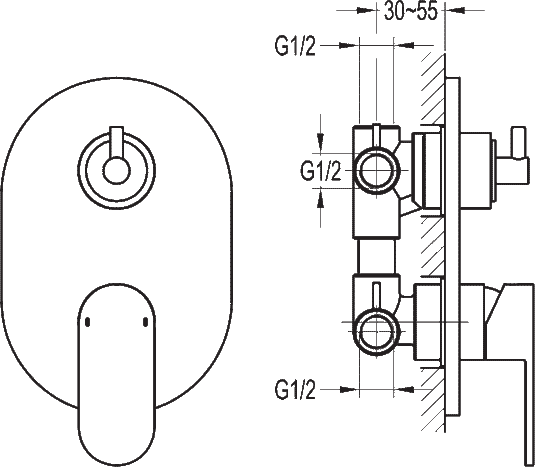 Flova Smart Concealed Manual Mixer Valve with 3-Way Diverter SMSHVO3WD - Envy Bathrooms Ltd
