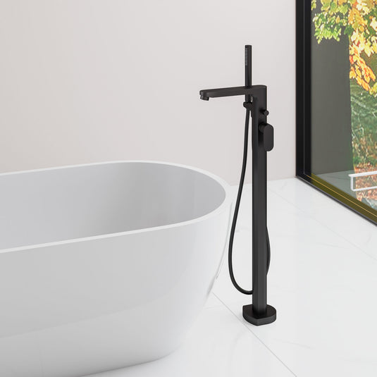 Flova Smart Floor Standing Bath and Shower Mixer Matt Black | MB-SMTBSM - Envy Bathrooms Ltd