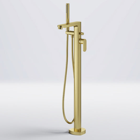 Flova Smart Floor Standing Bath Shower Mixer Brushed Brass | BRB-SMTBSM - Envy Bathrooms Ltd