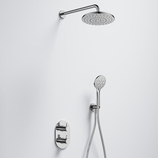 Flova Smart GoTurn Round Shower Pack ABS Rainshower Handshower Diamond Chrome | SMGT2PK1-RO - Envy Bathrooms Ltd