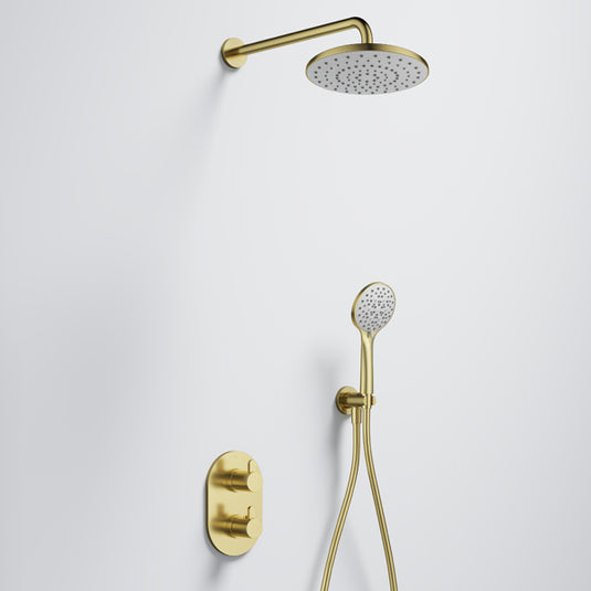Flova Smart GoTurn Round Shower Pack Brushed Brass | BRB-SMGT2PK1-RO - Envy Bathrooms Ltd