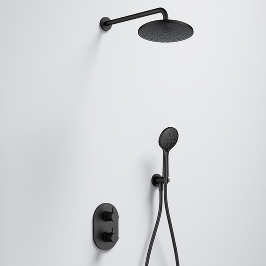 Flova Smart GoTurn Round Shower Pack Matt Black | MB-SMGT2PK1-RO - Envy Bathrooms Ltd