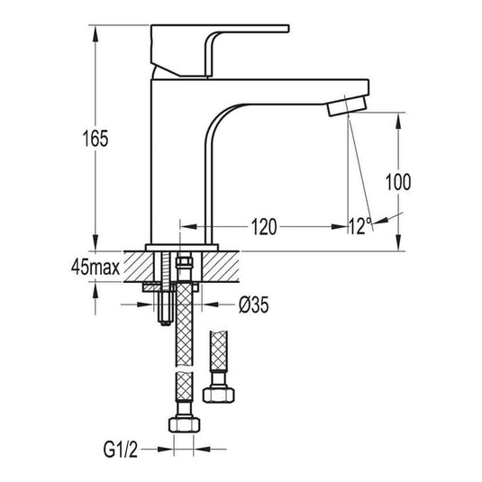 Flova Smart Mono Basin Mixer Tap with Clicker Waste SMBAS - Envy Bathrooms Ltd