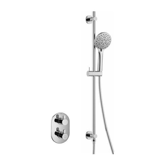 Flova Smart Round Shower Pack With Slide Rail – Diamond Chrome - SM1PK1-RO - Envy Bathrooms Ltd