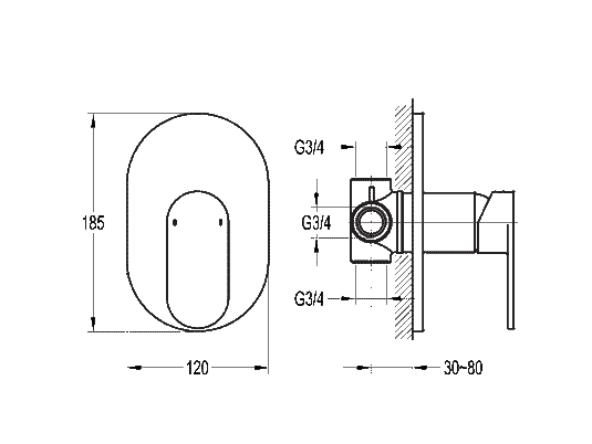 Flova Smart Single Outlet Concealed Manual Shower Mixer Valve SMSHVO - Envy Bathrooms Ltd
