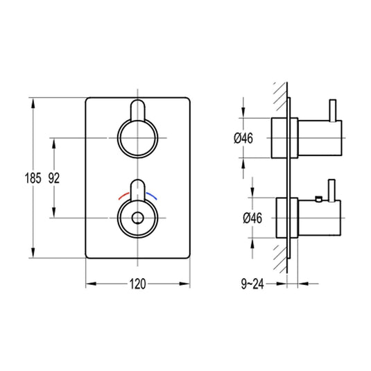 Flova SMART Square SmartBOX Finishing Set – Gun Metal - GM-ES-TRIM - Envy Bathrooms Ltd