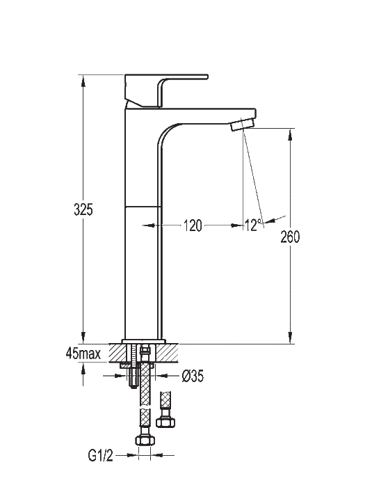 Flova Smart Tall Mono Basin Mixer Tap with Clicker Waste SMTBAS - Envy Bathrooms Ltd