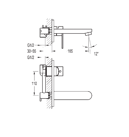 Flova Smart Wall Mounted Concealed Basin Mixer Tap with Clicker Waste SM2HBAS - Envy Bathrooms Ltd