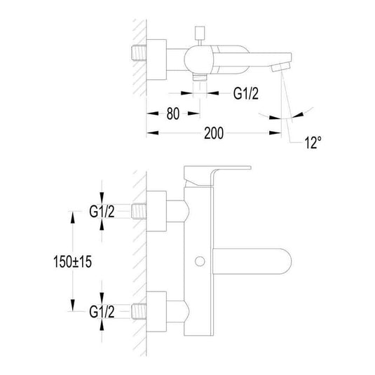 Flova Smart Wall Mounted Single Lever Bath Shower Mixer Tap SMWMBSM - Envy Bathrooms Ltd