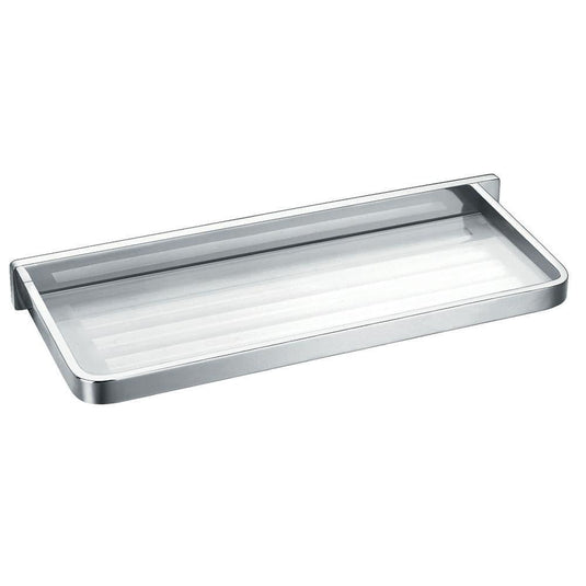 Flova Sofija 330mm Glass & Chrome Bathroom Shelf - Envy Bathrooms Ltd