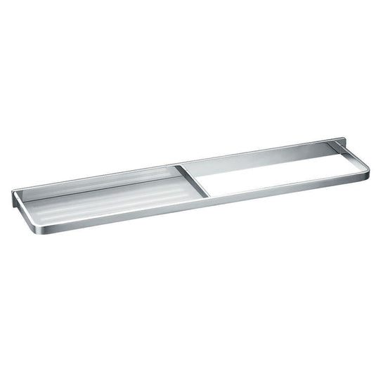 Flova Sofija 610mm Towel Rail with Glass Shelf - Envy Bathrooms Ltd