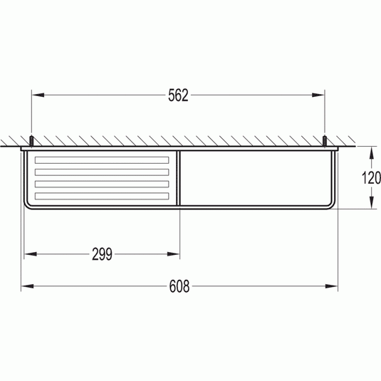 Flova Sofija 610mm Towel Rail with Glass Shelf - Envy Bathrooms Ltd