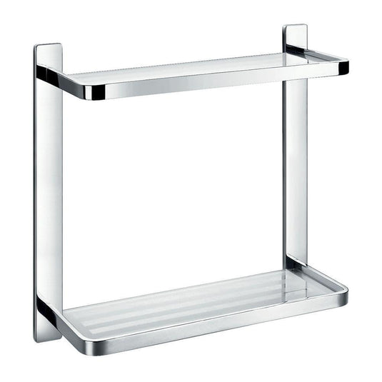 Flova Sofija Double Glass Shelf (325mm) - Envy Bathrooms Ltd