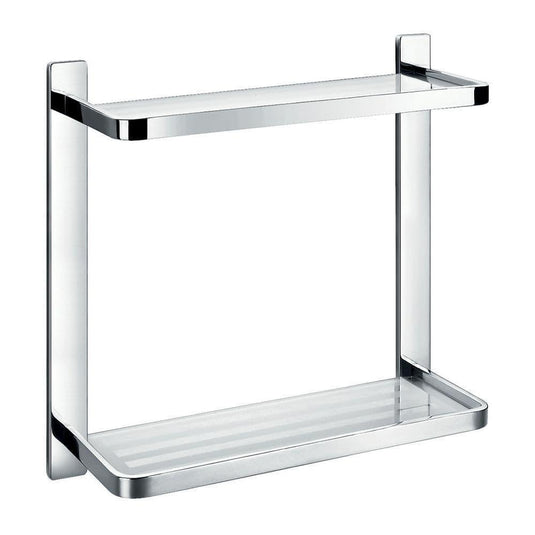 Flova Sofija Double Glass Shelf (325mm) - Envy Bathrooms Ltd