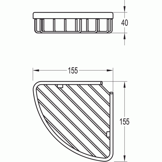 Flova Solid Brass Corner Basket - 155mm - Envy Bathrooms Ltd