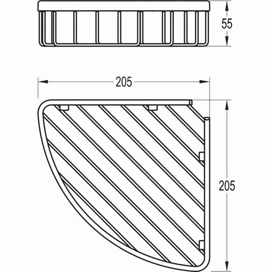 Flova Solid Brass Corner Basket - 205mm - Envy Bathrooms Ltd