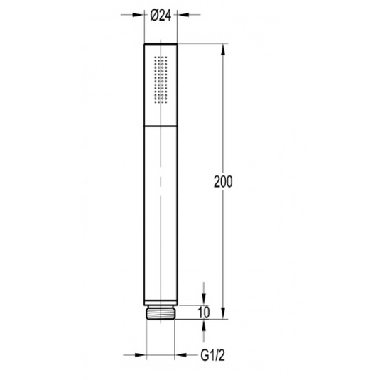 Flova Solid Brass Pencil Handshower – Matt Black - MB-KI036 - Envy Bathrooms Ltd