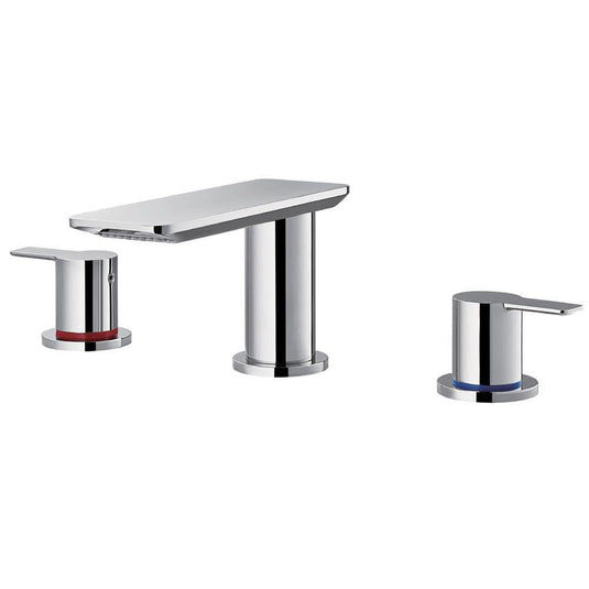 Flova Spring 3 Hole Basin Mixer Tap with Clicker Waste SR3HBAS - Envy Bathrooms Ltd