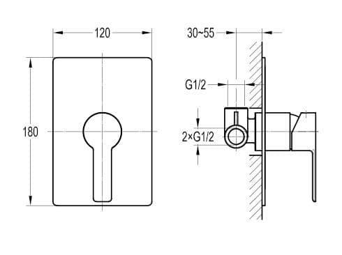Flova Spring Single Outlet Concealed Manual Mixer Valve SRSHVO - Envy Bathrooms Ltd