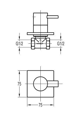 Flova STR8 Concealed Hot Shut Off Valve (1/2") STWMCONHW - Envy Bathrooms Ltd
