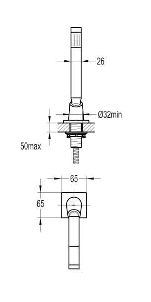 Flova STR8 Deck Mounted Pull Out Hand Shower Set STDMS - Envy Bathrooms Ltd