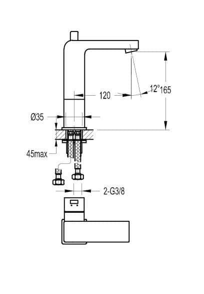 Flova STR8 Mid Height Mono Basin Mixer Tap with Clicker Waste STMBAS - Envy Bathrooms Ltd