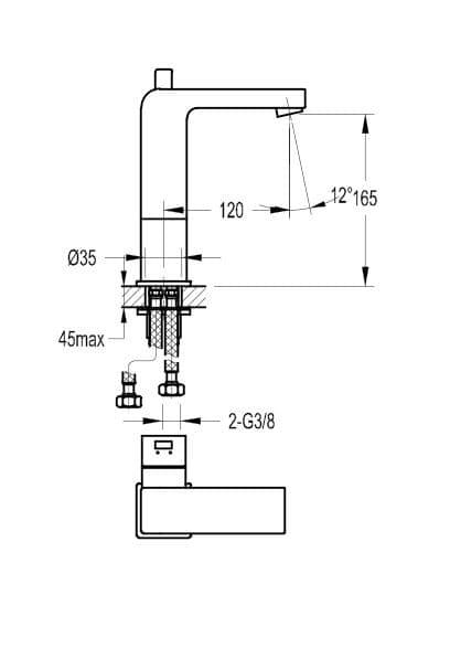 Flova STR8 Mid Height Mono Basin Mixer Tap with Clicker Waste STMBAS - Envy Bathrooms Ltd