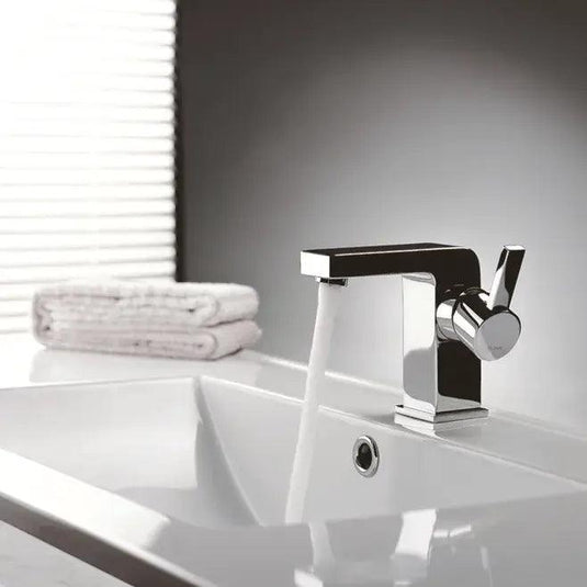 Flova STR8 Mono Basin Mixer Tap with Clicker Waste STBAS - Envy Bathrooms Ltd