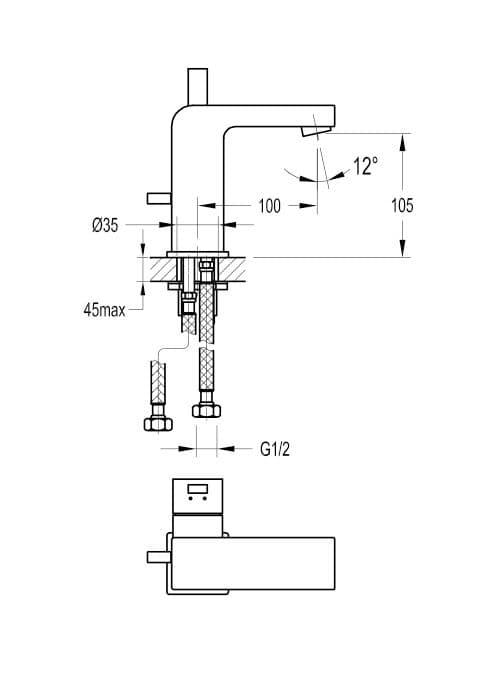 Flova STR8 Mono Basin Mixer Tap with Clicker Waste STBAS - Envy Bathrooms Ltd