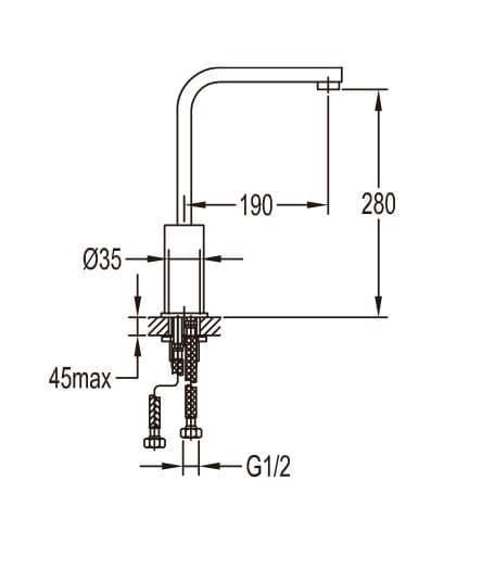 Flova STR8 Single Lever Monobloc Kitchen Mixer Tap with Swivel Spout STKITCH - Envy Bathrooms Ltd