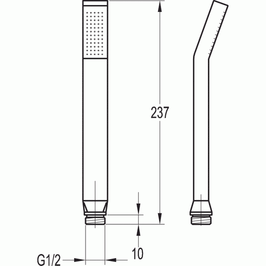 Flova STR8 Square Single Function Hand Shower FVKI035 - Envy Bathrooms Ltd