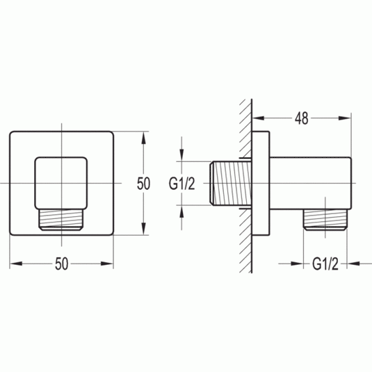 Flova STR8 Wall Outlet Elbow FVKI121 - Envy Bathrooms Ltd