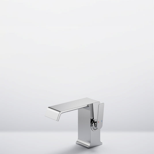 Flova Stream 120mm Single Lever Basin Mixer Diamond Chrome | STRBAS - Envy Bathrooms Ltd