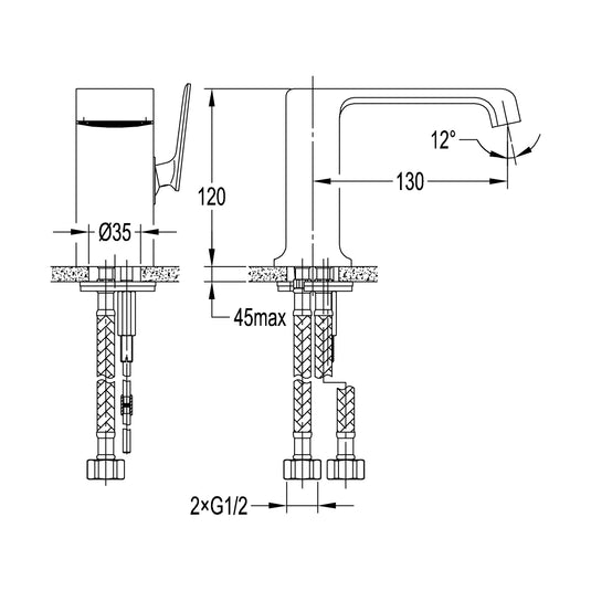 Flova Stream 120mm Single Lever Basin Mixer Gun Metal | GM-STRBAS - Envy Bathrooms Ltd