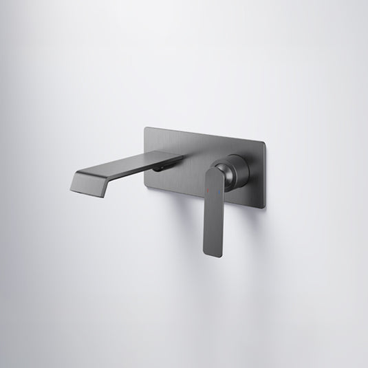 Flova Stream 2-Hole Wall-Mounted Basin Mixer Finishing Set Gun Metal | GM-STR2H-TRIM - Envy Bathrooms Ltd