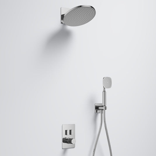Flova Stream 2-Outlet Shower Pack with Air-Mix Rainshower and Handshower Diamond Chrome | STRGS2PK1 - Envy Bathrooms Ltd