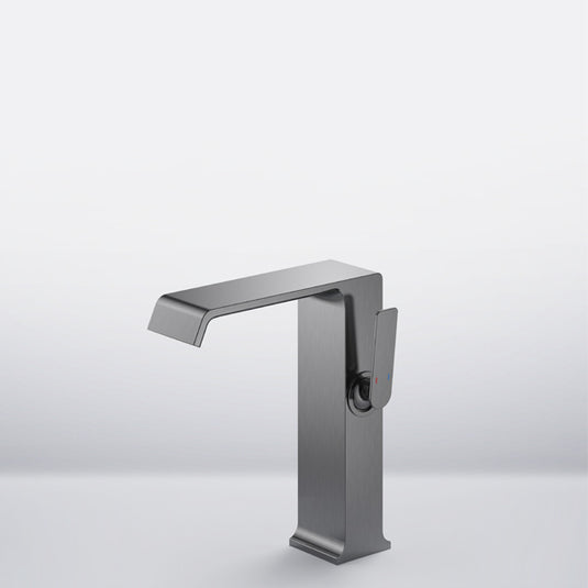 Flova Stream 200mm Single Lever Basin Mixer Gun Metal | GM-STRTBAS - Envy Bathrooms Ltd