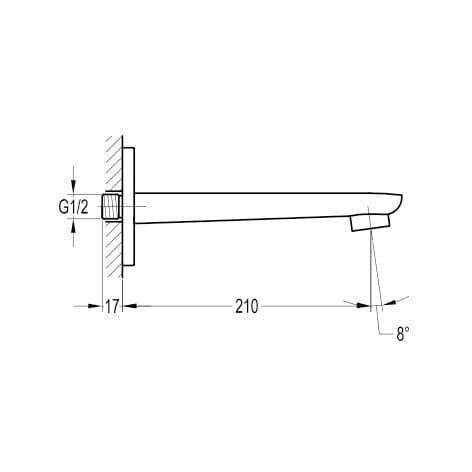 Flova Urban Bath Spout Tap URBSPOUT - Envy Bathrooms Ltd