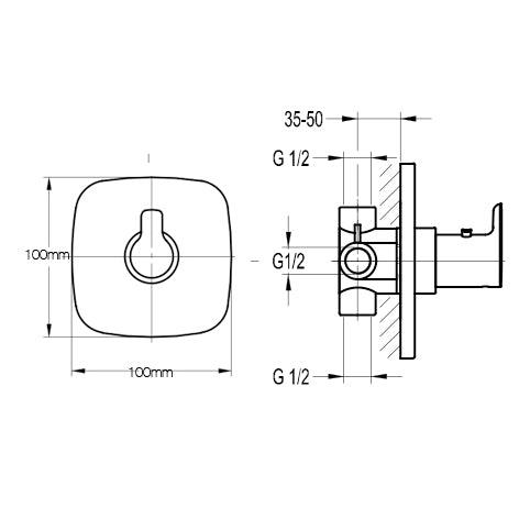 Flova Urban Concealed Thermostatic Shower Mixer Valve Only (Excl. shut off) - URT111 - Envy Bathrooms Ltd