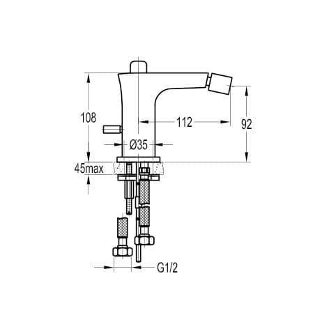 Flova Urban Mono Bidet Mixer Tap with Clicker Waste URBID - Envy Bathrooms Ltd