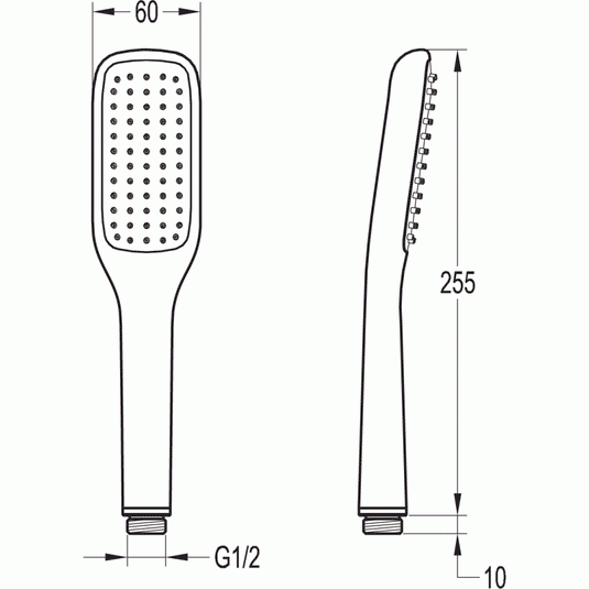 Flova Urban Single Function Handset KI039 - Envy Bathrooms Ltd