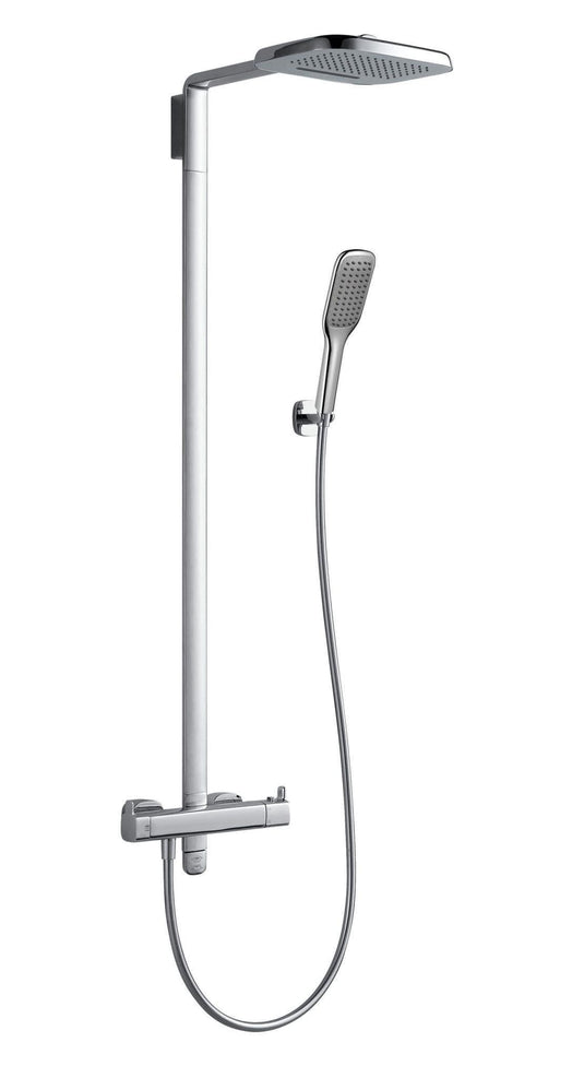 Flova Urban Thermostatic Shower Column with Handset & Dual Function Overhead Shower URTSHVRR - Envy Bathrooms Ltd