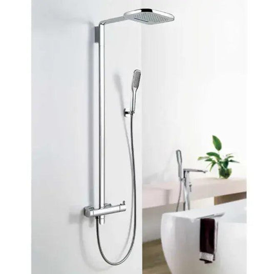 Flova Urban Thermostatic Shower Column with Handset & Dual Function Overhead Shower URTSHVRR - Envy Bathrooms Ltd