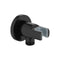 Flova Wall Outlet Elbow With Handset Holder – Round Plate | Matt Black | MB-KI120A