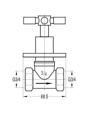 Flova XL Concealed Hot Shut Off Valve (3/4") XLWMCONHW - Envy Bathrooms Ltd