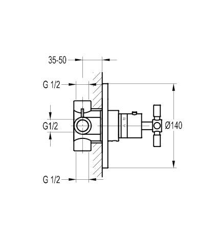 Flova XL Concealed Thermostatic Mixer Valve Only - XLT111 - Envy Bathrooms Ltd