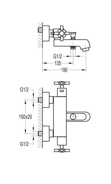 Flova XL Exposed Thermostatic Bath Shower Mixer Valve XLTBSMWM - Envy Bathrooms Ltd
